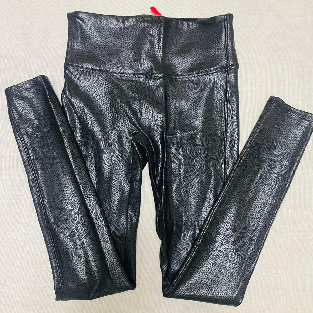SPANX Black Textured Leggings